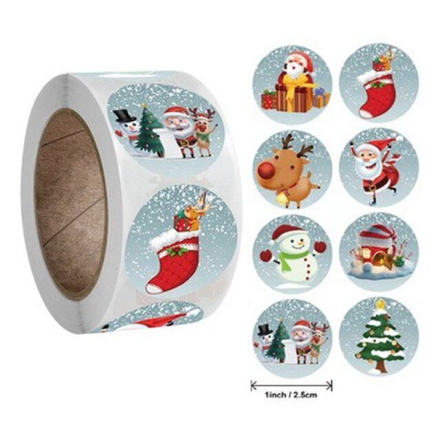 500pcs merry christmas stickers christmas tree elk candy bag