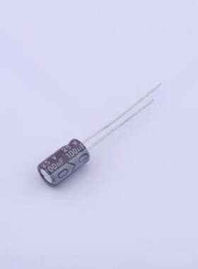 01EC1034 直插铝电解电容 100uF ±20% 25V 插件,D6.3xL12mm