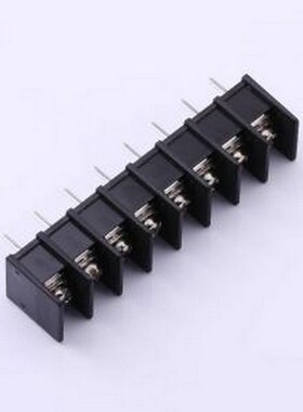 WJ25S-B-7.62-8P 栅栏式接线端子 间距P=7.62mm 8Pin位 边脚 黑色