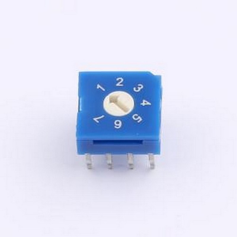 RS8170H 旋转开关 旋转选择开关 1-7档 插件-8P,9.9x9.9mm