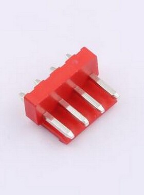 WF-1A396A4P-R 线对板针座 间距2.0mm 直插 红色 1x4P 插件,P=3.9