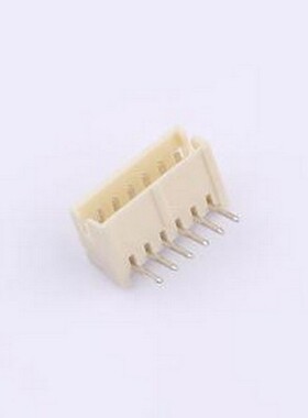 W-1501R06P-0200 线对板针座 1501R-6P 带定位 米黄色 弯插,P=1.5
