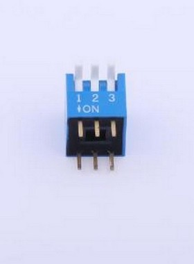 TE-03R 拨码开关 拨码开关蓝色03P-180度 间距2.54mm 立式直插侧