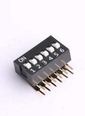 DA-06-K-T 拨码开关 6位 2.54mm间距 宽体黑色 直角型DA系列拨码