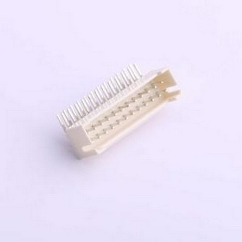 HX20028-24WAP 线对板针座 2x12P 间距:2mm 弯插 米黄 弯插,P=2mm