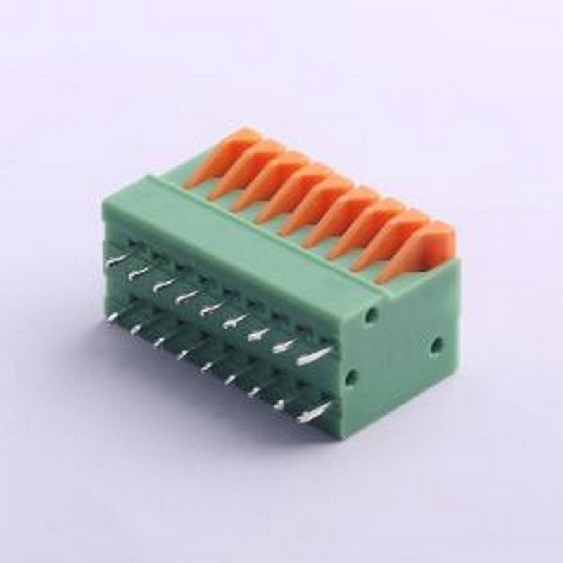 KF141V-2.54-9P 弹簧式接线端子 2.54mm 每排P数:9 插件,P=2.54mm