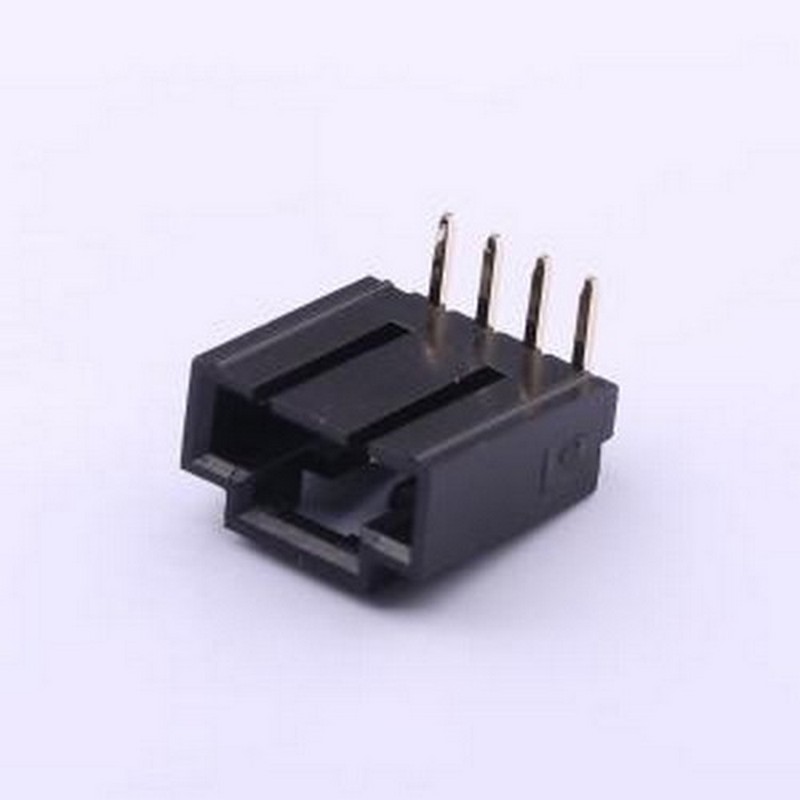X9556WR-04-N0V01 线对板针座 1x4P 间距:2.54mm 弯插 黑色 弯插,