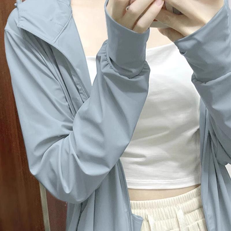 防晒衣女款2025新款夏季薄纱外穿长款宽松冰丝防晒服防晒外套薄款