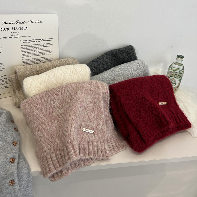 2024冬季韩版百搭时髦女羊毛围巾