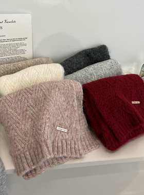 韩版chic时髦百搭羊毛围巾女软糯保暖亲肤高级感围脖2024冬季新款