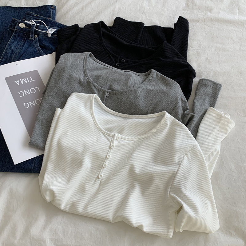 韩版简约气质时髦排扣女显瘦纽扣