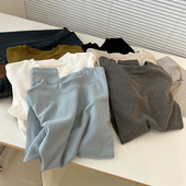 简约纯色基础百搭圆领长袖 新款 T恤女修身 上衣秋季 显瘦打底衫 韩版