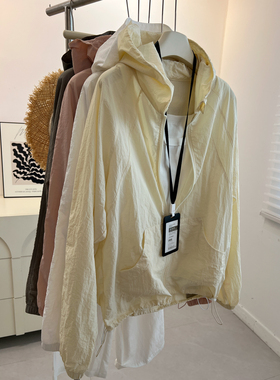 韩版时尚连帽拉链外套女宽松慵懒薄款防晒衫上衣学生减龄夏季新款