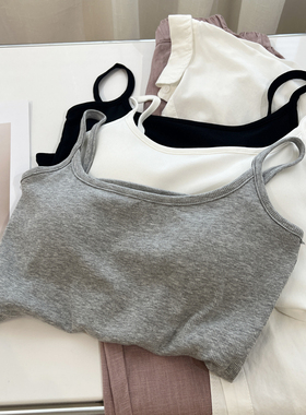 基础灰色吊带背心女修身显瘦内搭弹力运动打底上衣2024年夏季学生