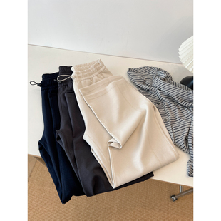 休闲长裤 LULU同款 卫裤 女宽松慵懒风舒适窄版 复古高腰翘臀运动裤