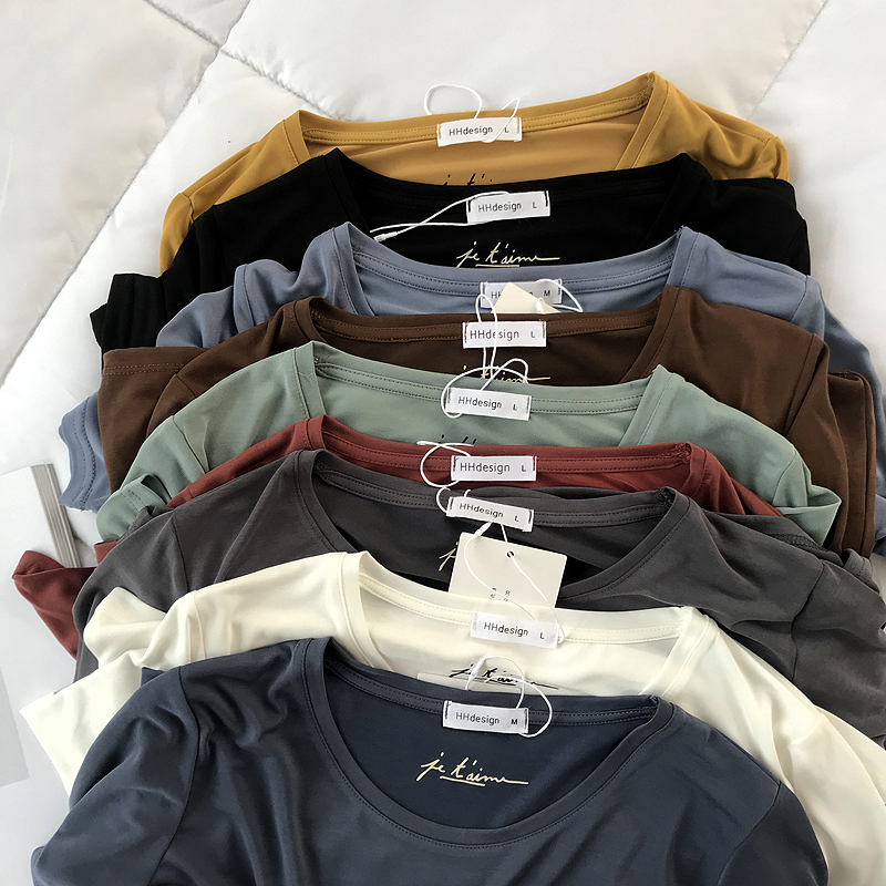 垂感铜氨丝短袖T恤宽松显瘦上衣