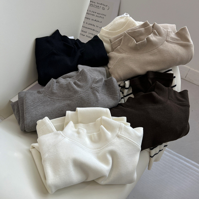 长袖百搭基础弹力棉女t恤打底衫