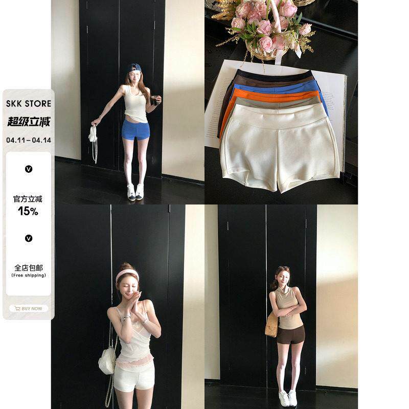 Skk Store 辣妹蜜桃臀 以辣治辣!370G高密莫代尔棉空气层包臀短裤