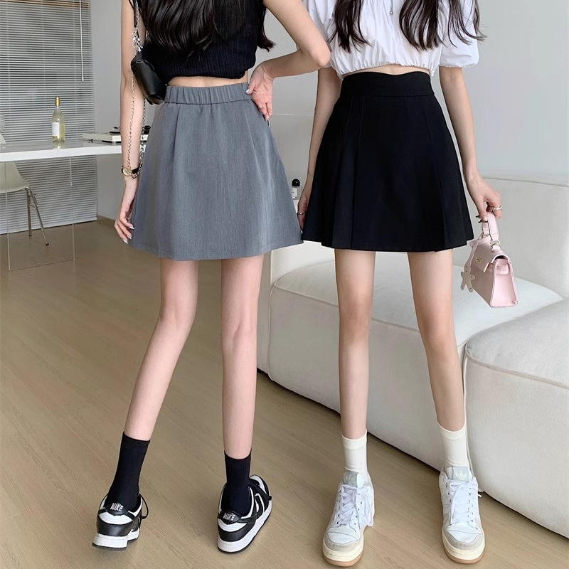 大码超高腰百褶裙褶皱短裙不规则