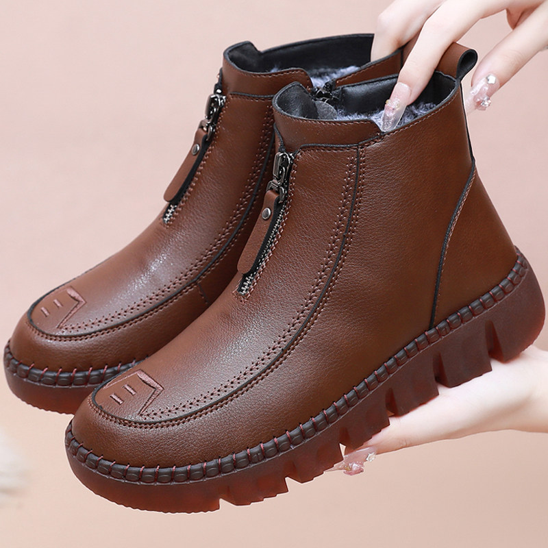 冬老北京布鞋女棉靴子加绒保暖大码妈妈短靴软面御寒中老年棉鞋女,女鞋,马丁靴,淘宝优惠券,粉丝福利购,淘宝优惠卷