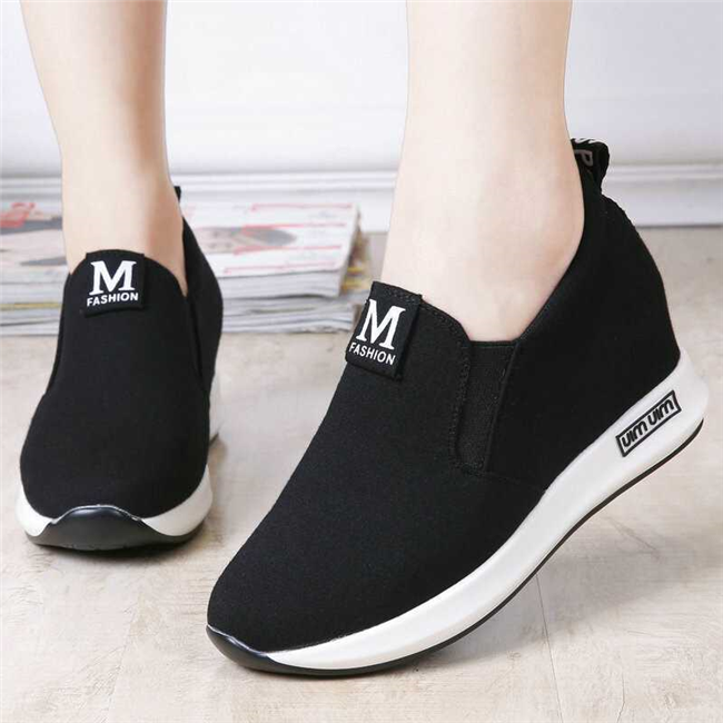 老北京布鞋女休闲鞋内增高乐福鞋松糕鞋厚底甜美透气舒适女单鞋春