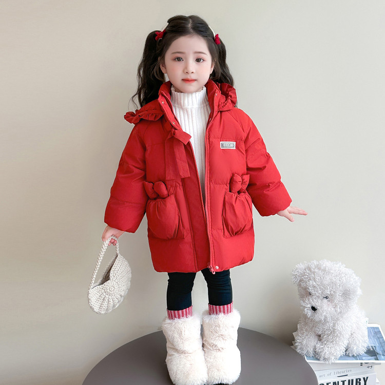 女童鸭绒羽绒服冬装2025新款
