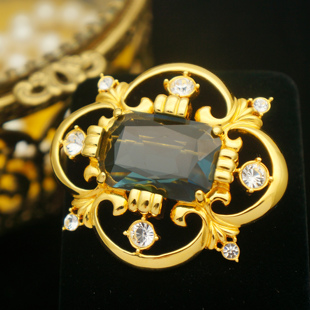 Nolan Vintage古董首饰 Miller精致海洋之星大冰糖水晶胸针｜Amy