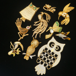 Amy Monet小鸟胸针合集 vintage西洋古董首饰 Napier AVON