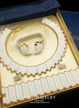 Trifari翠法丽项链手链耳夹套装带原盒海报款 | Amy Vintage首饰