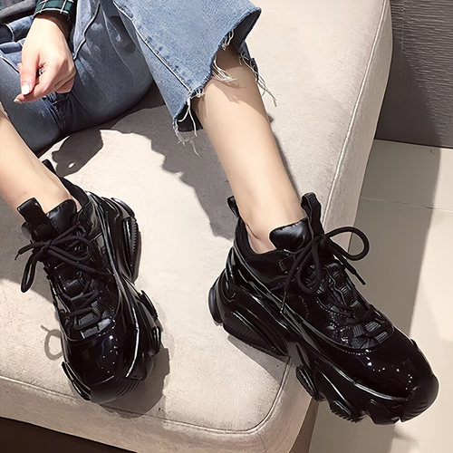 香港真皮老爹鞋女厚底增高