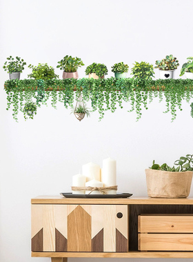 绿色系绿植家居墙面房间客厅壁纸墙贴画北欧装饰补洞污垢划痕遮瑕