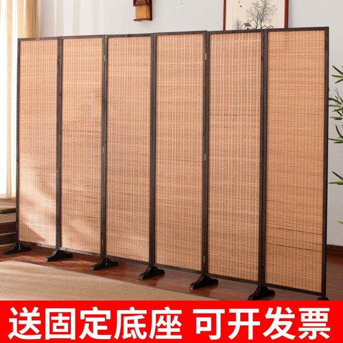 日式竹子屏风隔断客厅折叠可移动