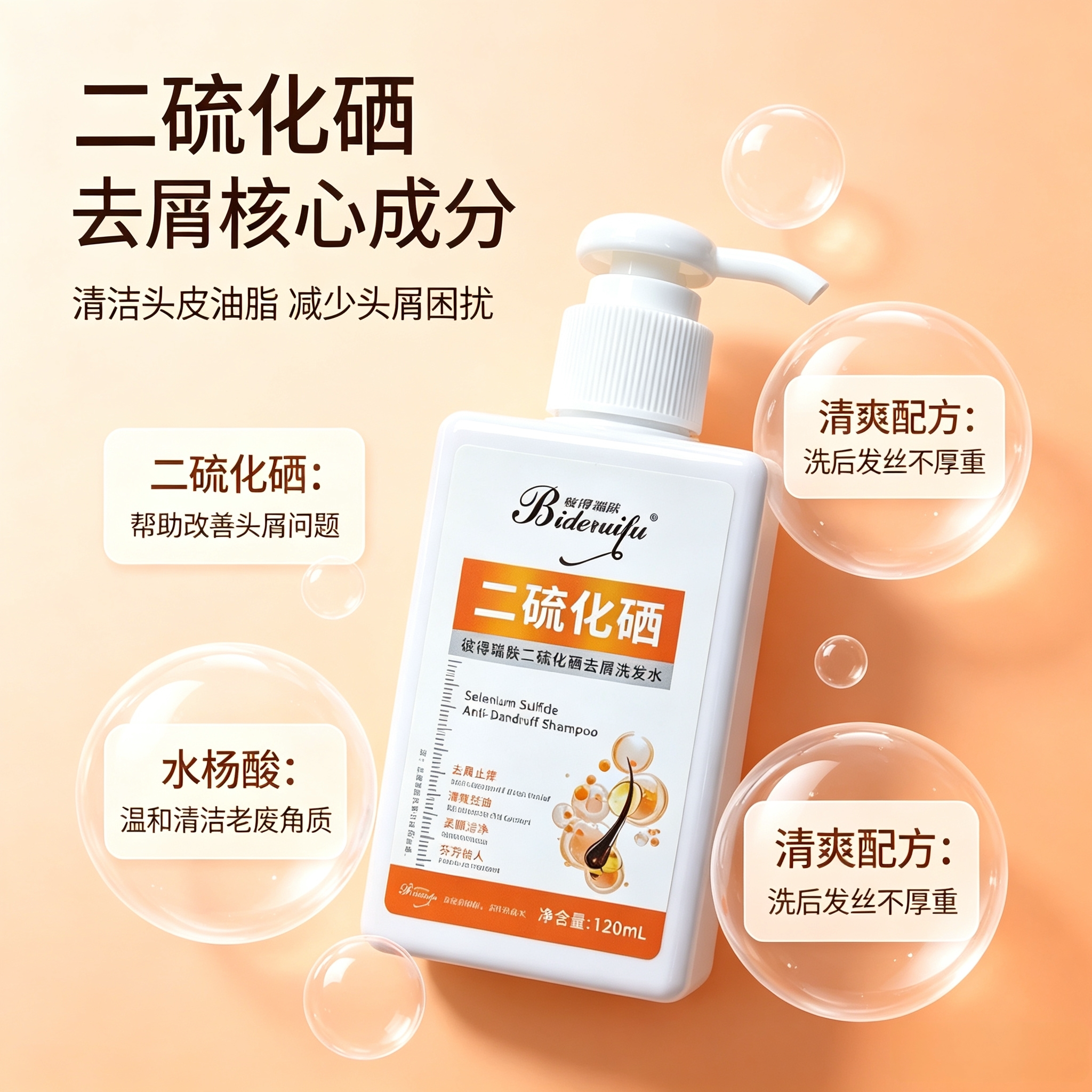 庐江庐城马厂彼得瑞肤二硫化硒去屑洗发水止痒控油去油脂顺滑蓬松