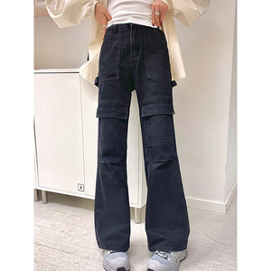 欧货高定工装休闲裤女早秋2023多口袋设计高腰显瘦智秀长裤男友风