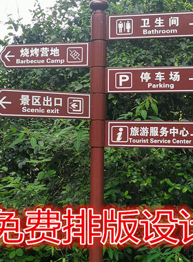 户外指示牌铁艺指路牌景区路牌分流导向牌指引牌导视牌广告蓝色牌