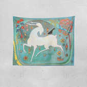 鹿儿入我梦我在鹿梦中 古风敦煌瑞兽九色鹿国风艺术画布挂毯挂布