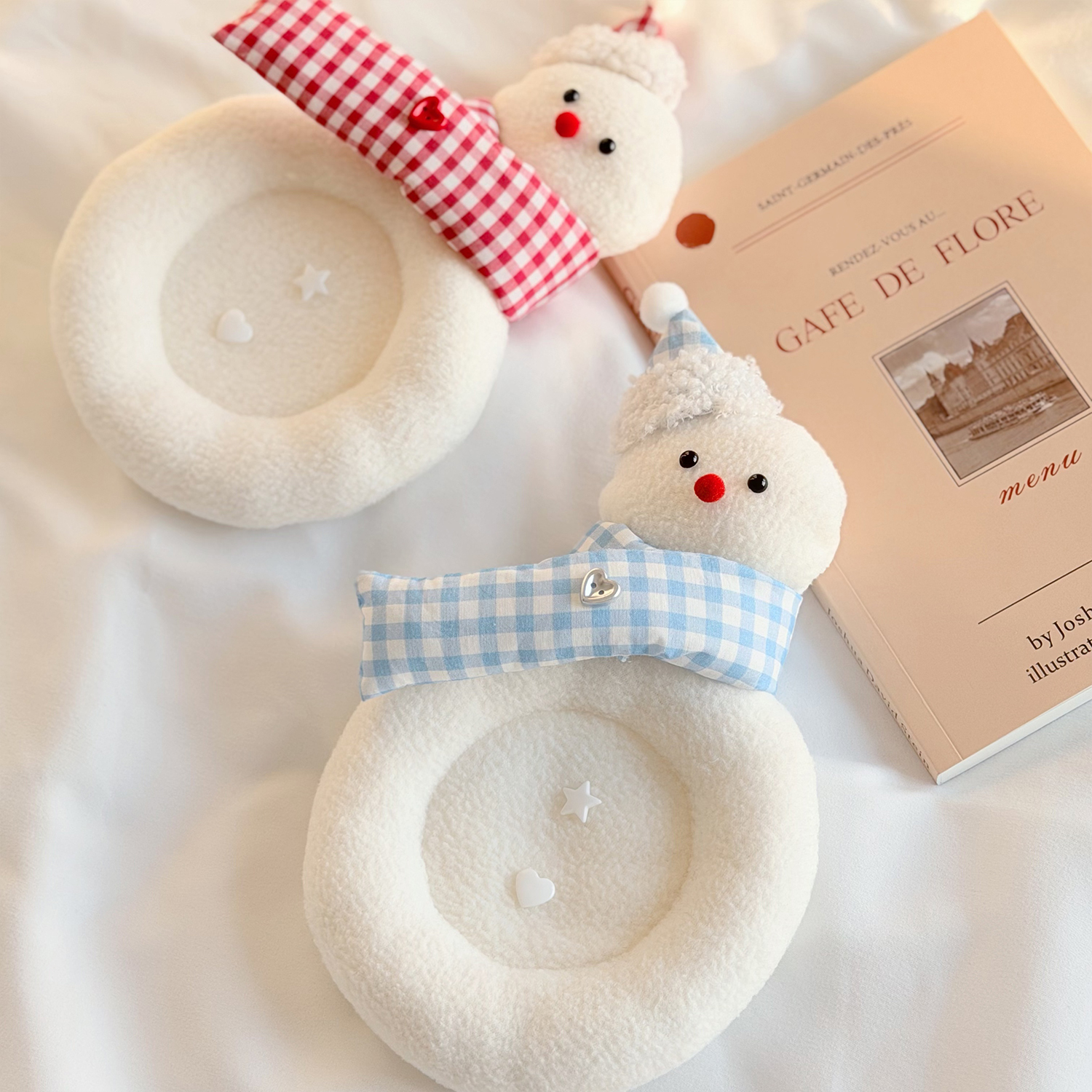 韩系ins风雪人圣诞杯垫