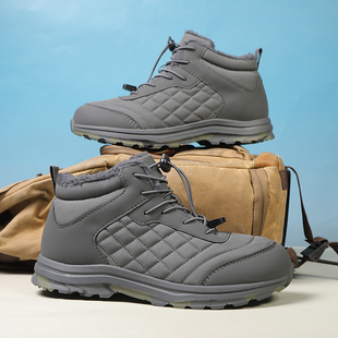 大码 加绒加厚保暖棉鞋 宽脚加肥加高宽楦大头雪地靴 冬季 安能玛男鞋