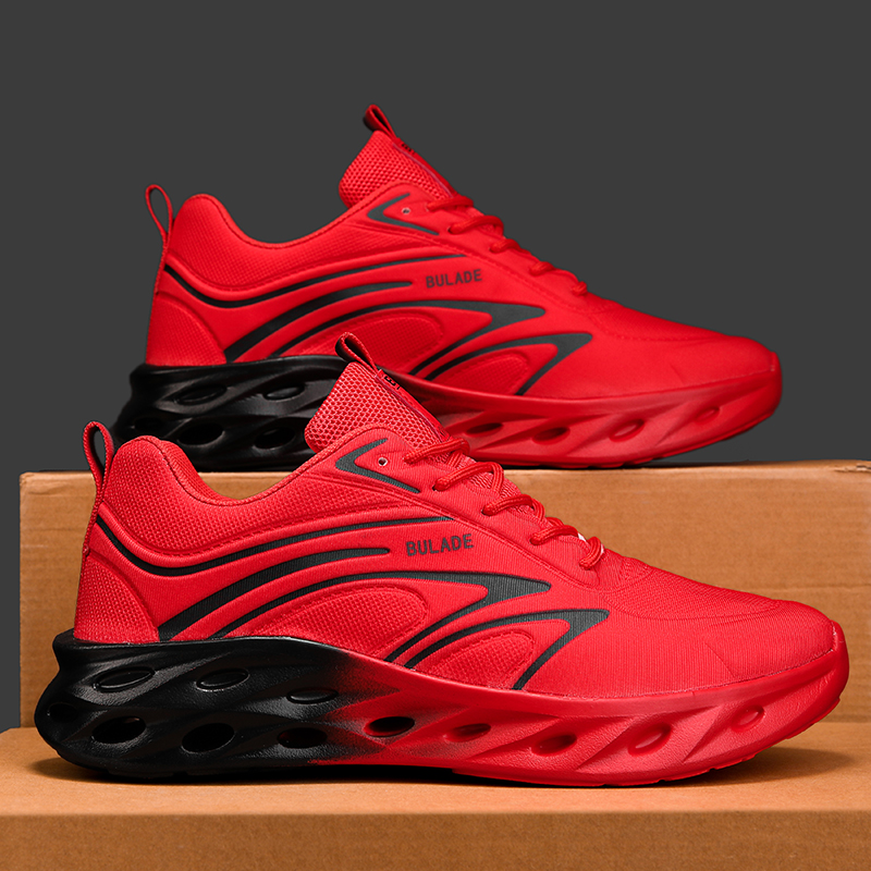 安能玛红色本命年男鞋