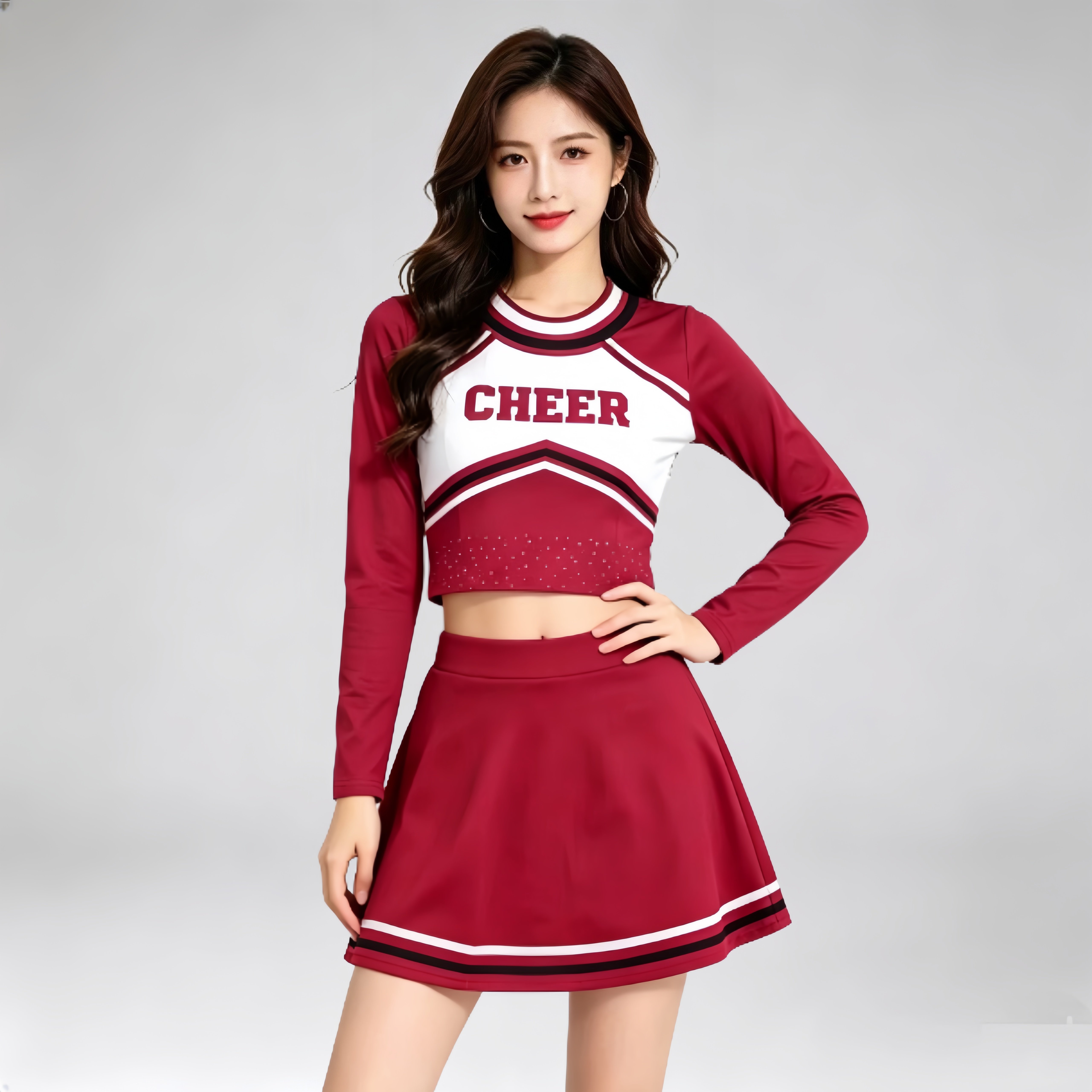韩女团健美操服装大学生团体操运动会开幕式欧美啦啦队演出服