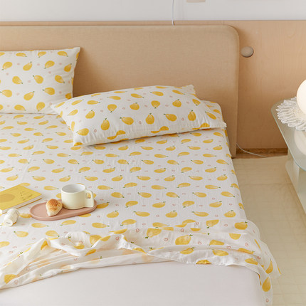 A类卡通双层纱全棉床单纯棉席梦思床罩1.5/1.8米床双人床笠被单