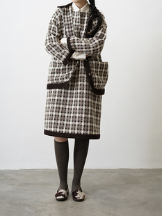 编织纹理有机全羊毛格子外套 ATELIERSOMEPIECE 工碎设计师品牌