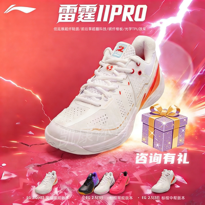 李宁新款羽毛球鞋雷霆2Pro运动鞋