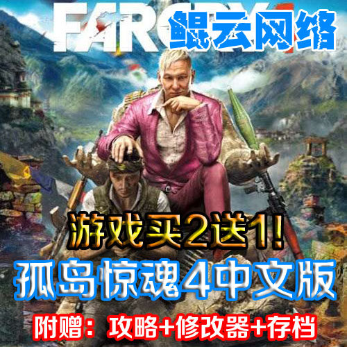 买2送1射击角色扮演电脑单机游戏孤岛惊魂4中文版全DLC含修改攻略