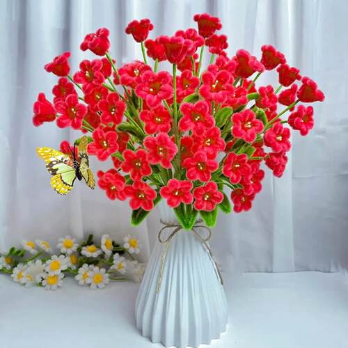 扭扭棒铃兰花DIY手工材料包新软装花瓶花束插花客厅卧室餐厅摆件