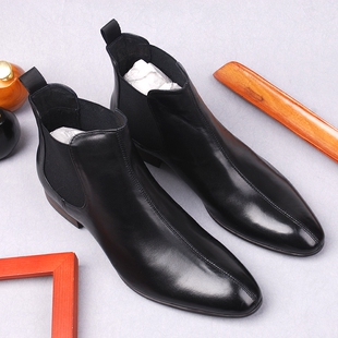 短靴英伦真皮高帮男鞋 马丁靴男士 切尔西靴男 加绒男靴子韩版 秋冬季