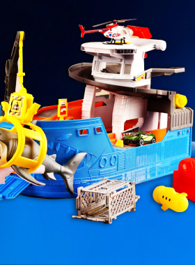 DICKIETOYS仿真声光捕鱼船海盗轮船可下水鲨鱼船套装儿童男孩玩具