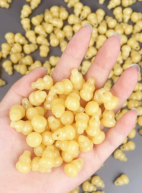 DIY葫芦绿色挂件黄色琉璃项链吊坠仿玉石吊饰饰品配件挂坠
