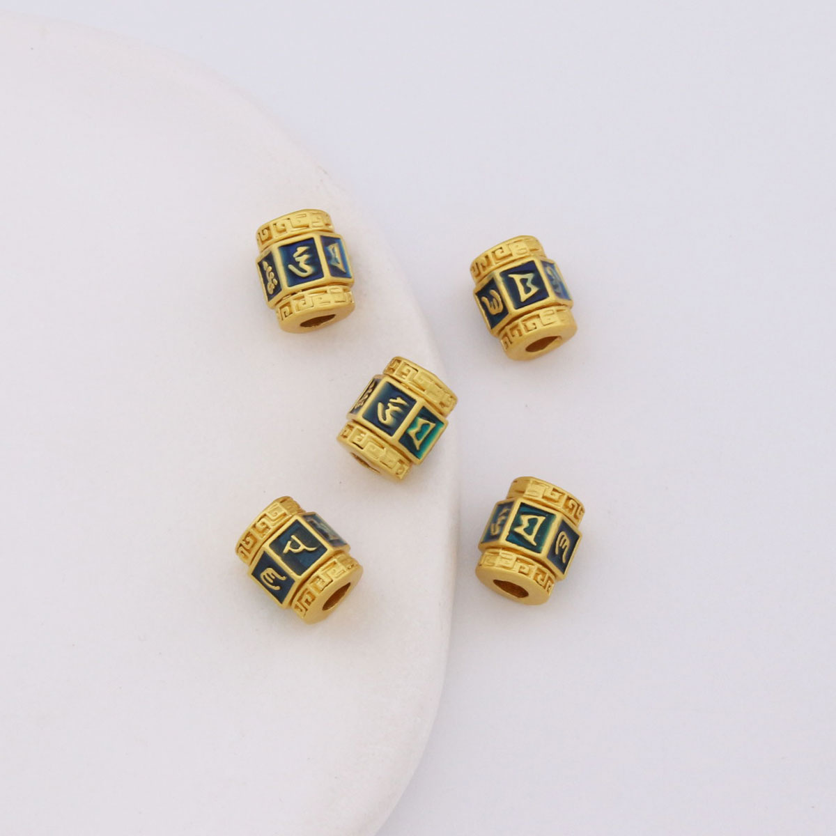 珐琅彩配饰隔珠通孔珠diy配件手串手工编织串珠手链饰品配件