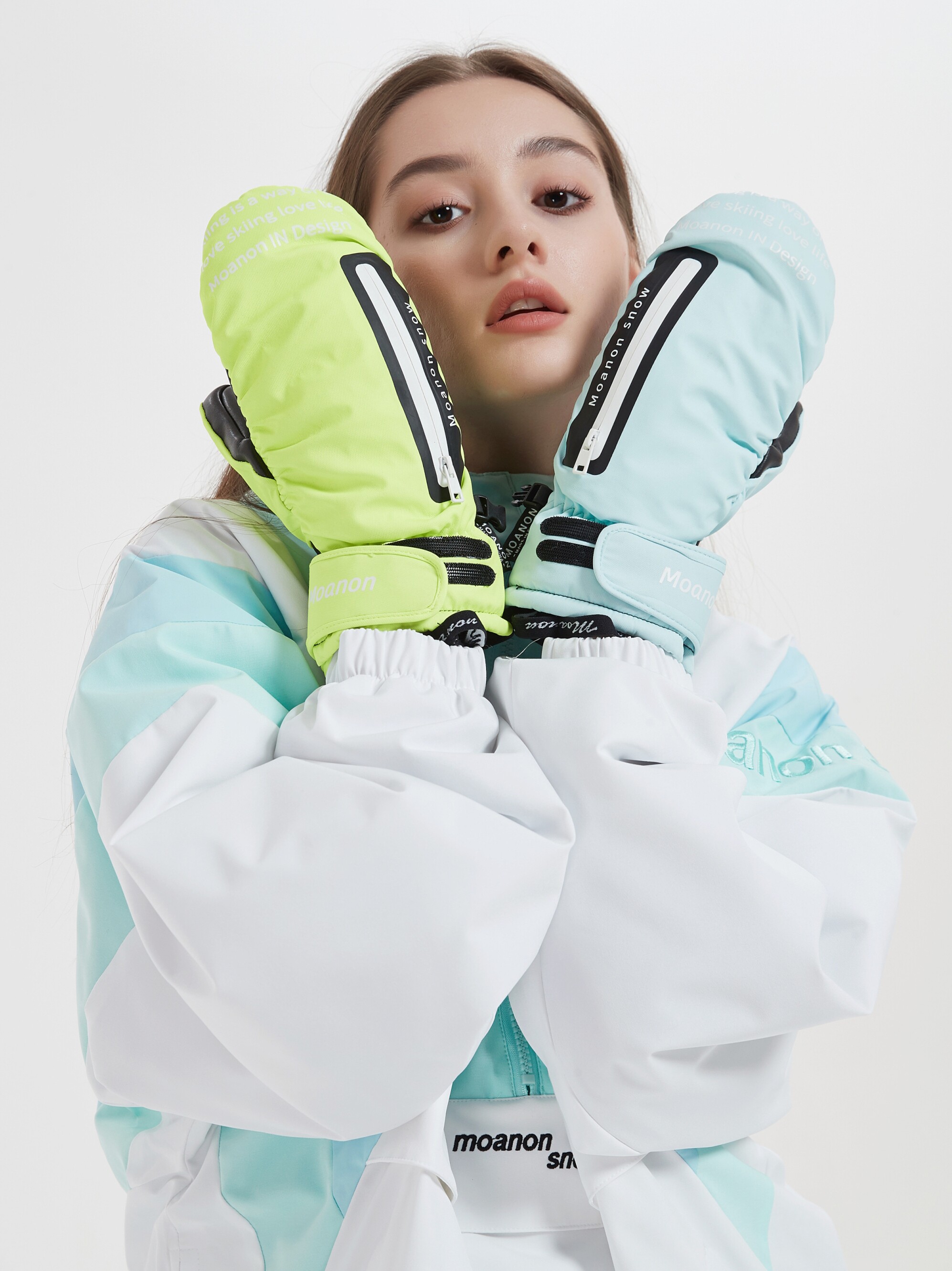 겨울용 싱글 및 더블 보드 다섯 손가락으로 두꺼워진 방수 및 내마모성 손목 패드가 내장된 손 답답함 남성용 및 여성용 스키 장갑